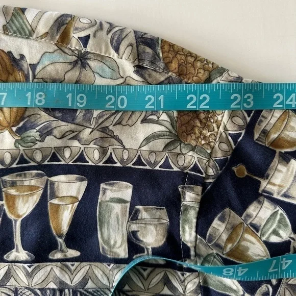 Campia Moda Men’s Hawaiian Shirt Beach Cocktails Bananas Pineapples Leaves XL - Picture 5 of 7